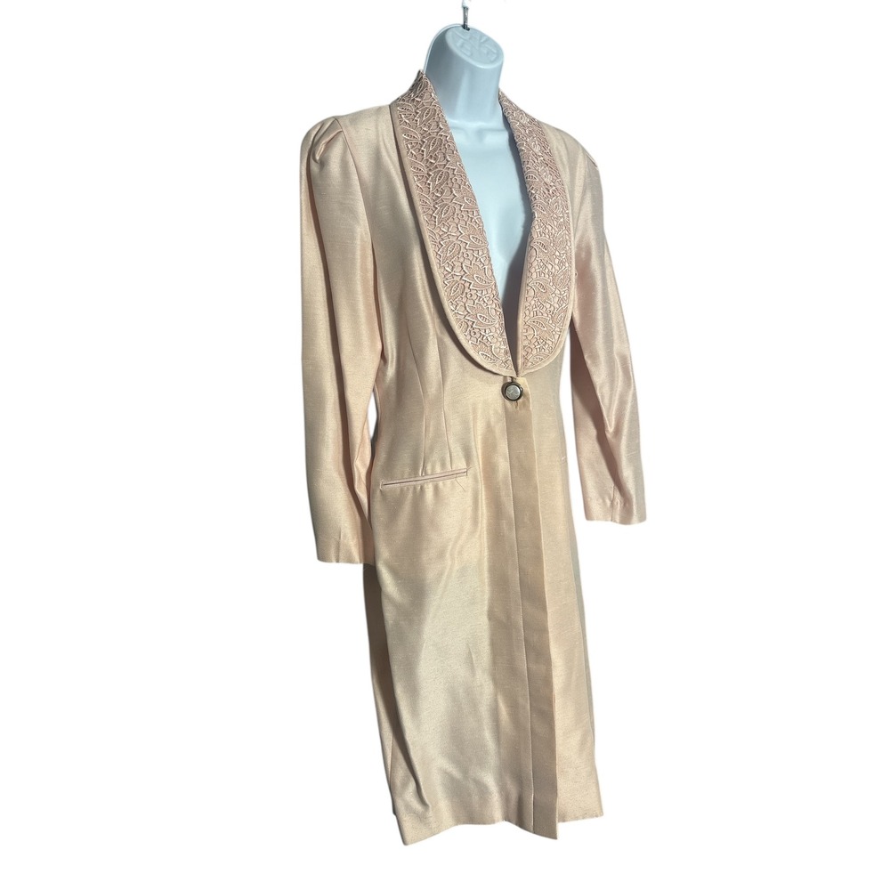 VTG 90s Leslie Fay Lace Collar Coat
Dress Blush Pink‎ - Picture 2 of 5